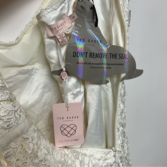 NWT Ted Baker White Ivory Lace Midi Dress Bridal Wedding Ted 5 US 12 XL $519 - Picture 8 of 10